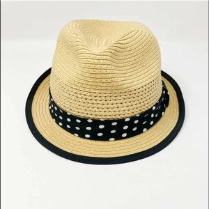 Eric Javits Squishee Straw Classic Black Polka Dot Packable UPF 50+ Hat OS